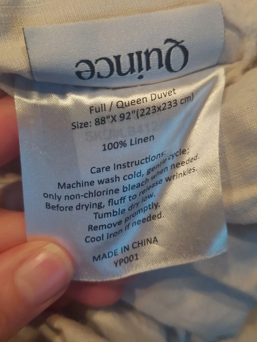 Quince European Linen Sand Flange Duvet Cover! Sz. Full/ Queen! (422)